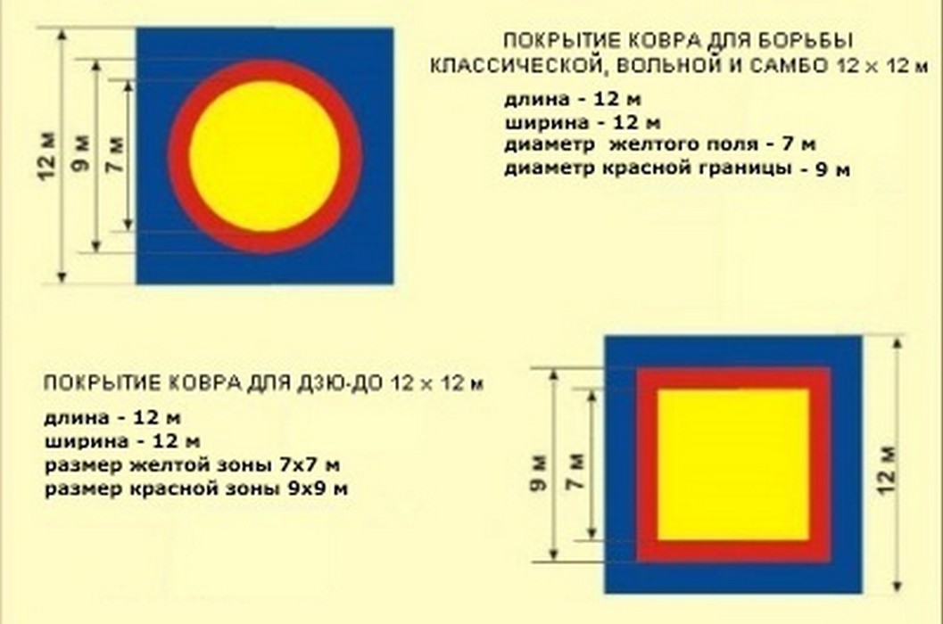 Ковер борцовский Atlet 12х12 м основа НПЭ толщина 5 см IMP-A456 1057_700