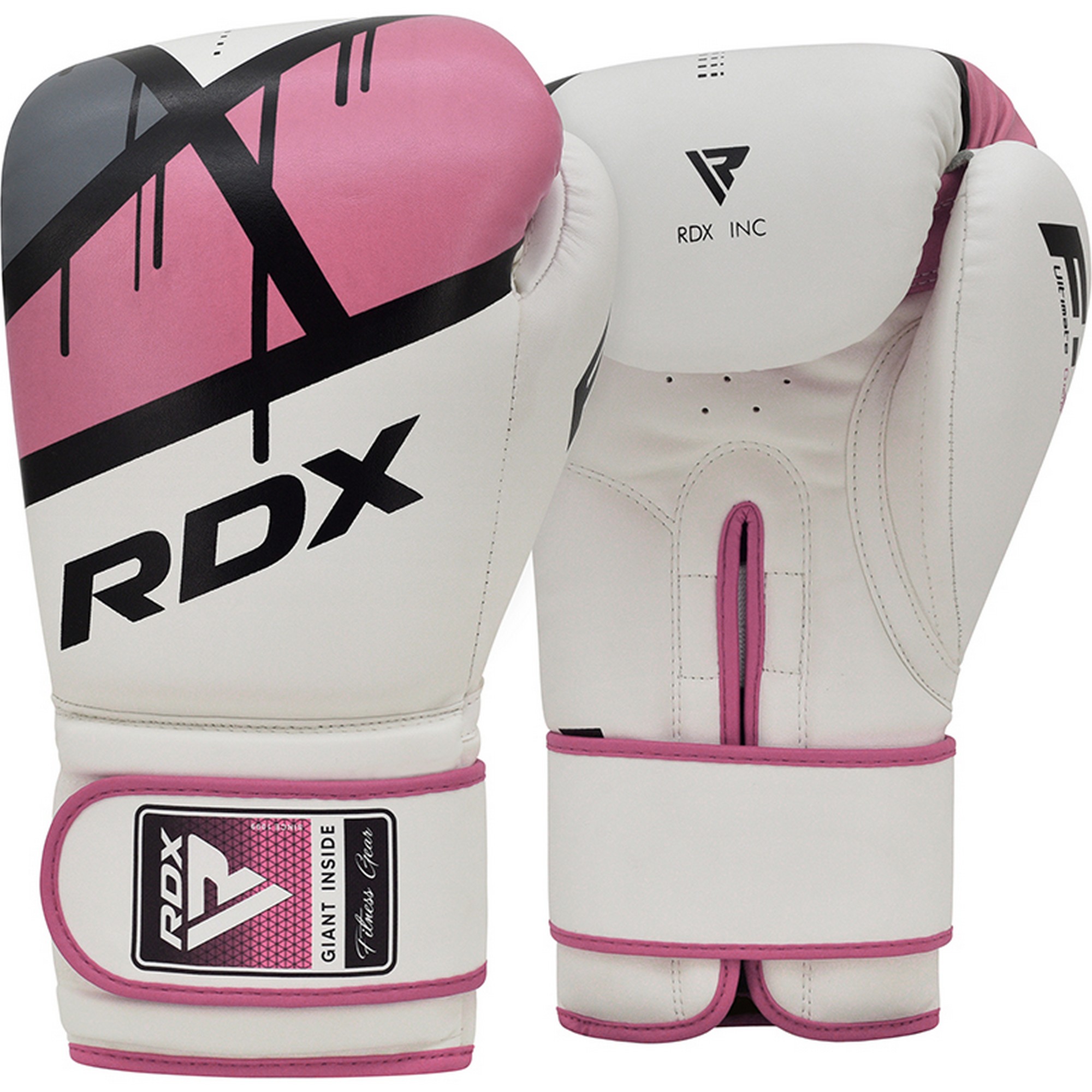 Перчатки тренировочные RDX BGR-F7P-8oz белый\розовый 2000_2000