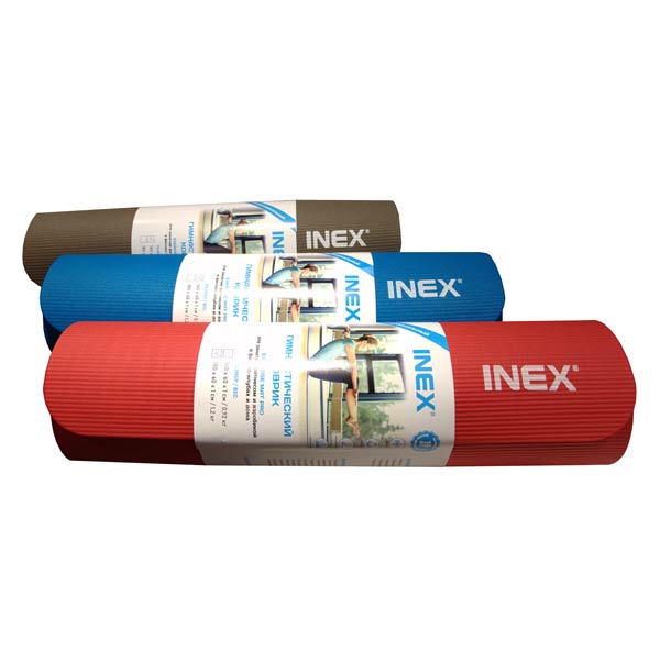 Гимнастический коврик Inex IN\RP-NBRM180\18-RD-RP, 180x60x1, красный 600_600