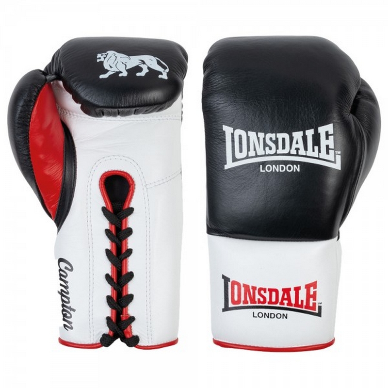 Перчатки боевые10oz Lonsdale Campton 160003 10 R BK/WHT/RD черный\белый\красный 800_800