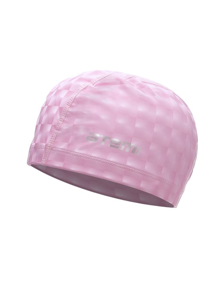Шапочка для плавания Atemi тканевая с ПУ покрытием, 3D PU 130 розовый 750_1000