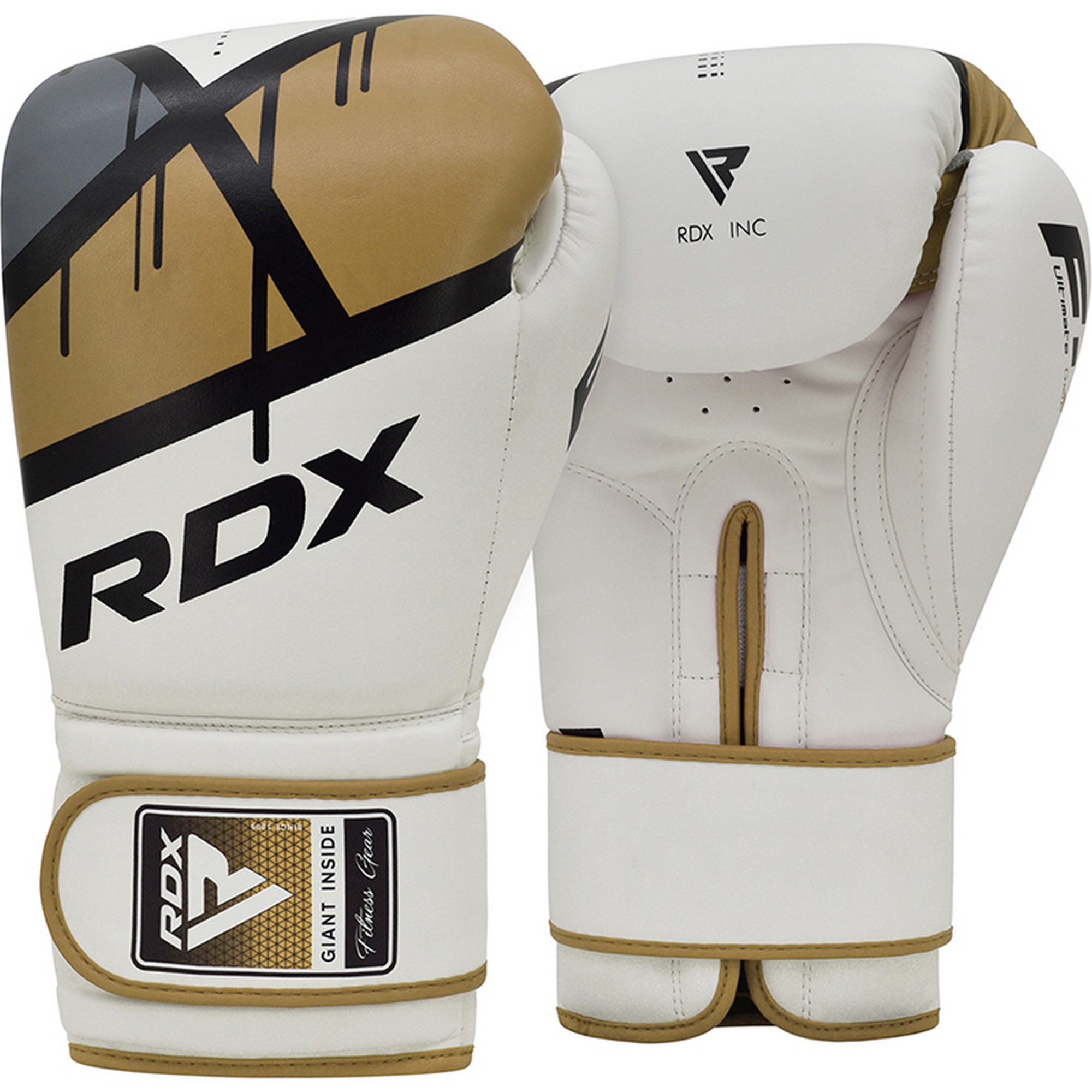 Перчатки тренировочные RDX BGR-F7GL-12oz белый\золотой 2000_2000