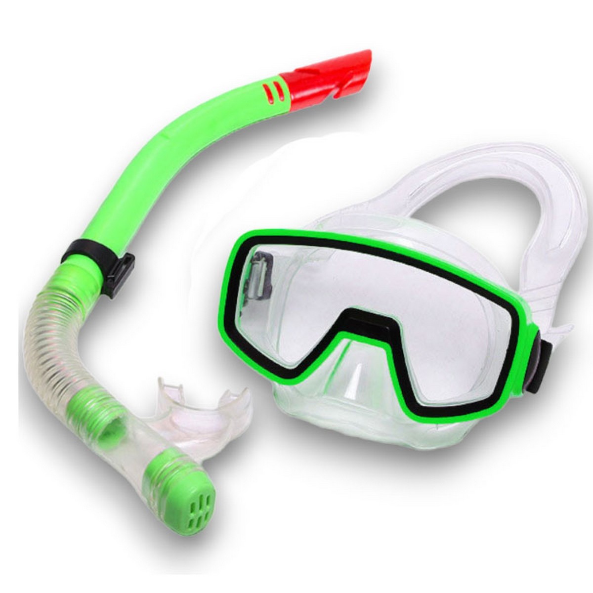 Набор для плавания детский Sportex маска+трубка (ПВХ) E41227 зеленый 1200_1200