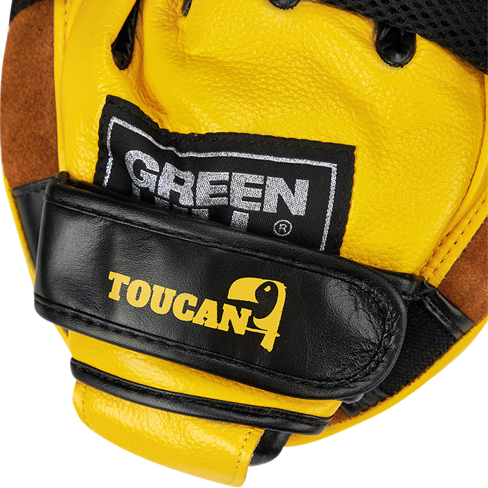 Боксерские лапы Green Hill Toucan черно-желтые FMT-5267 700_700