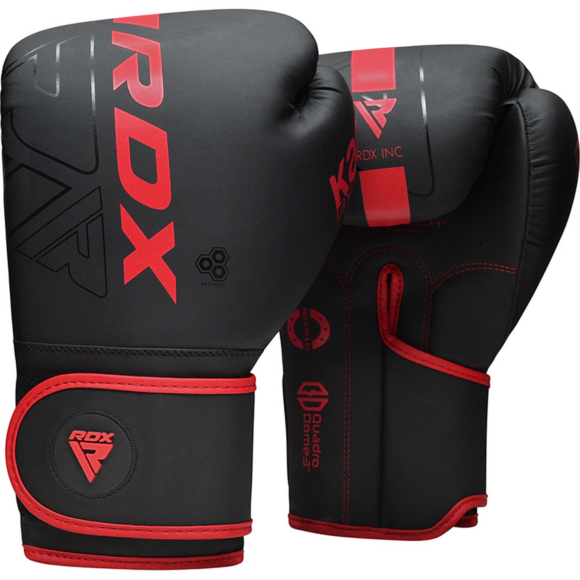 Перчатки тренировочные RDX BGR-F6MR-16OZ черный\красный матовый 2000_2000