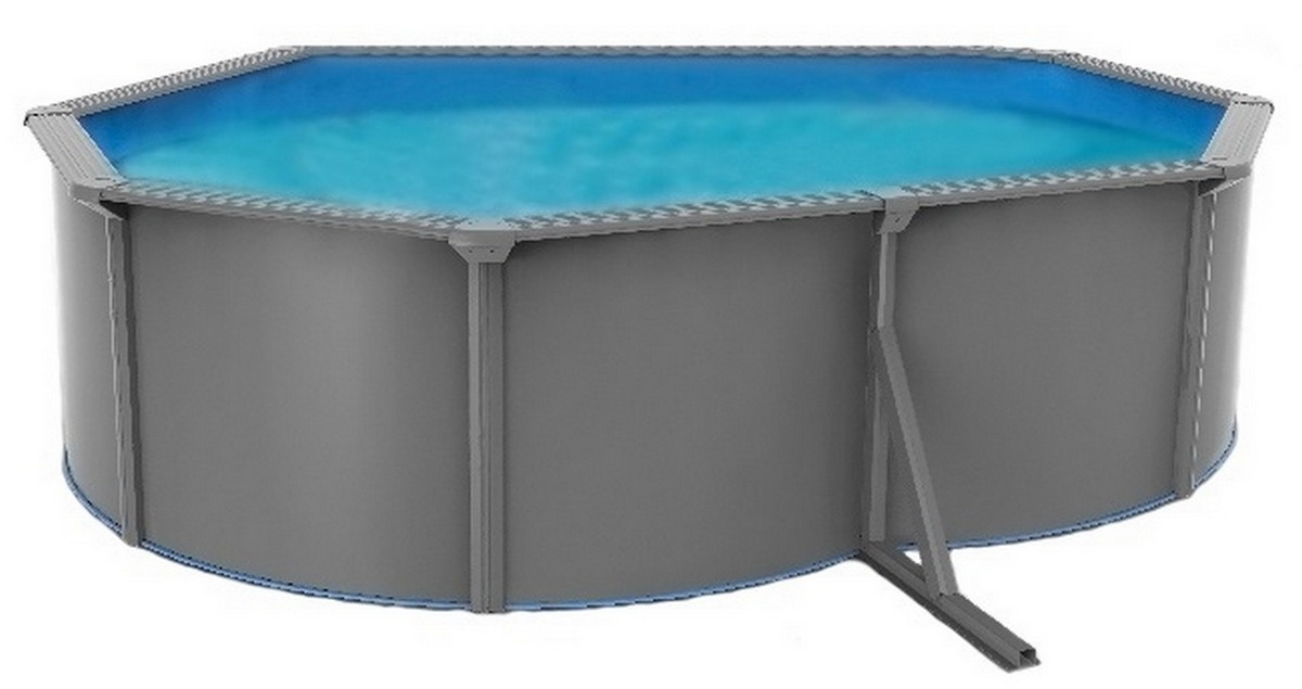 Морозоустойчивый бассейн Poolmagic Anthracite овальный 610x360x130 см комплект оборудования Premium 1200_635