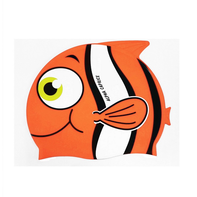 Шапочка для плавания Alpha Caprice Fish cap Orange 800_800