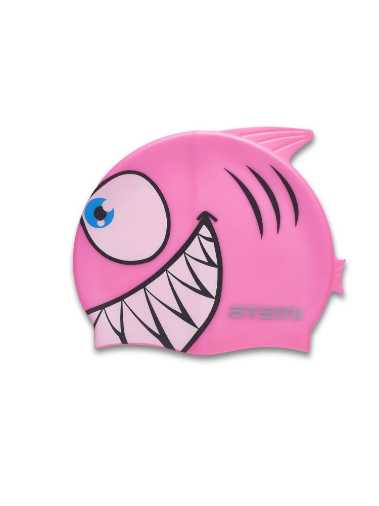 Шапочка для плавания Atemi FC204 рыбка, розовый 750_1000