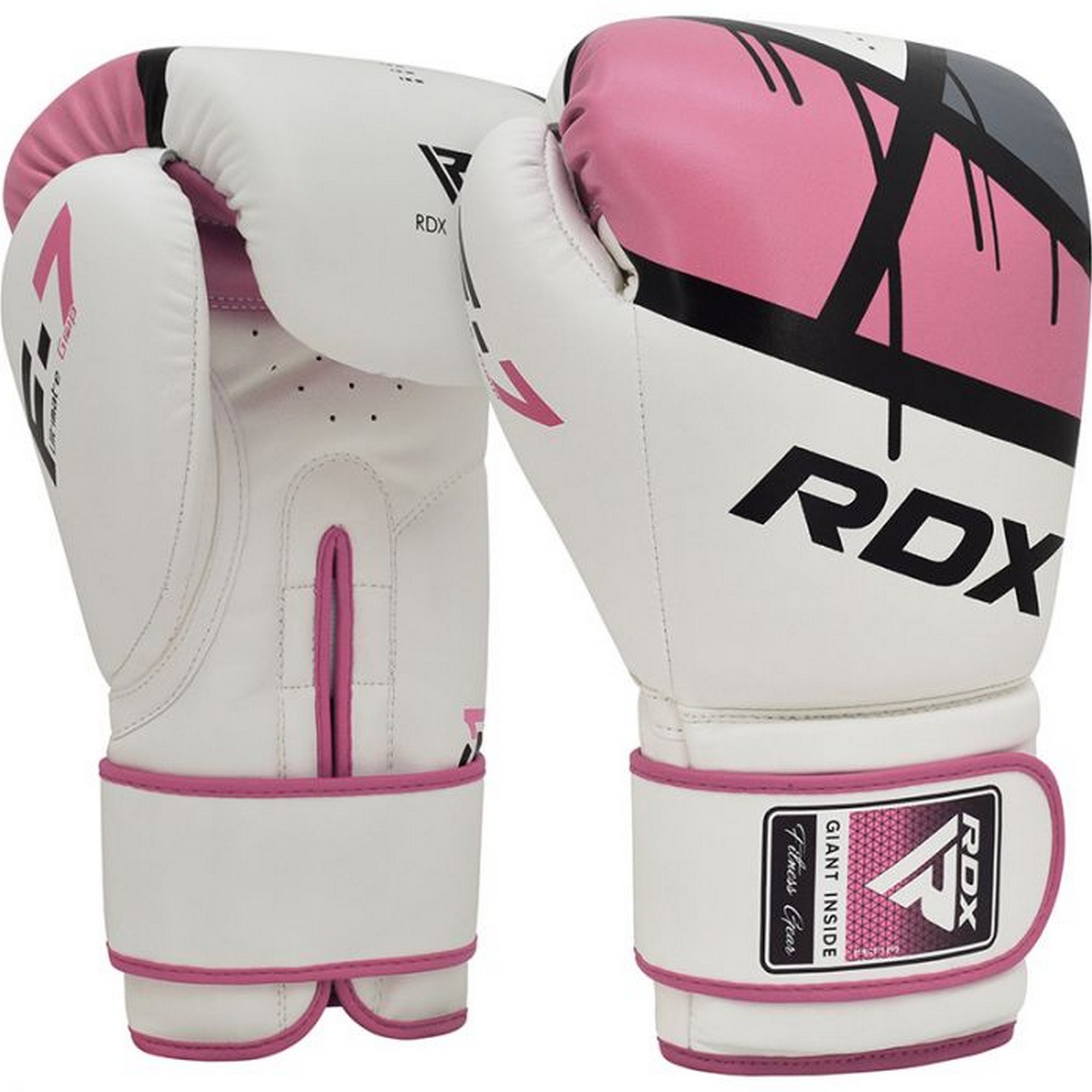 Перчатки тренировочные RDX BGR-F7P-10oz белый\розовый 2000_2000