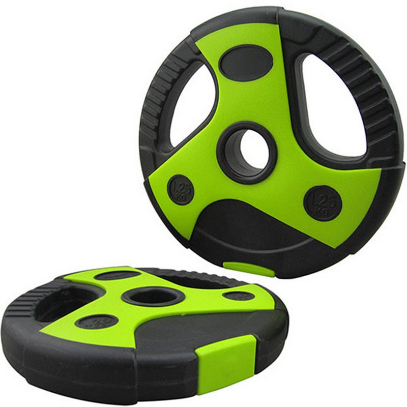 Диск пластиковый, цемент, d26 мм Sportex, 2,5 кг CPL-200 черный с зелеными вставками 800_800