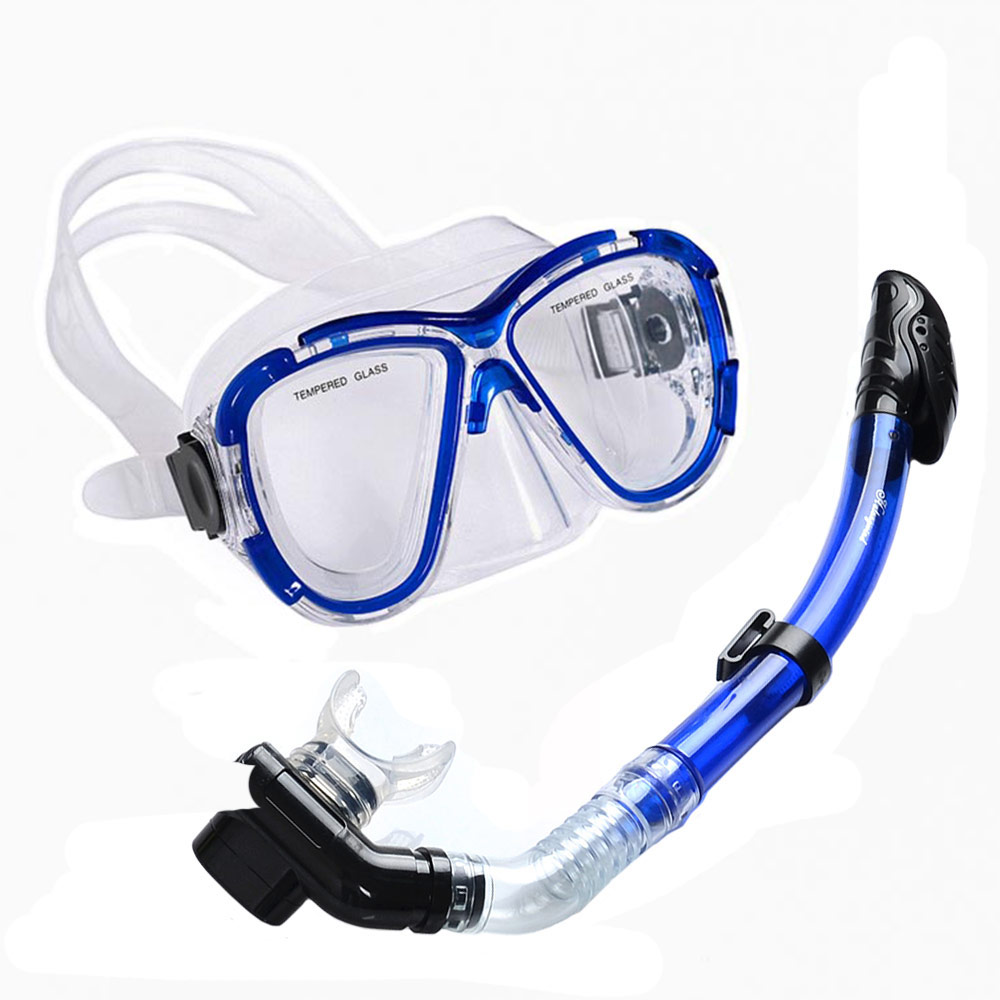Набор для плавания взрослый Sportex маска+трубка (Силикон) E39239 синий 1000_1000