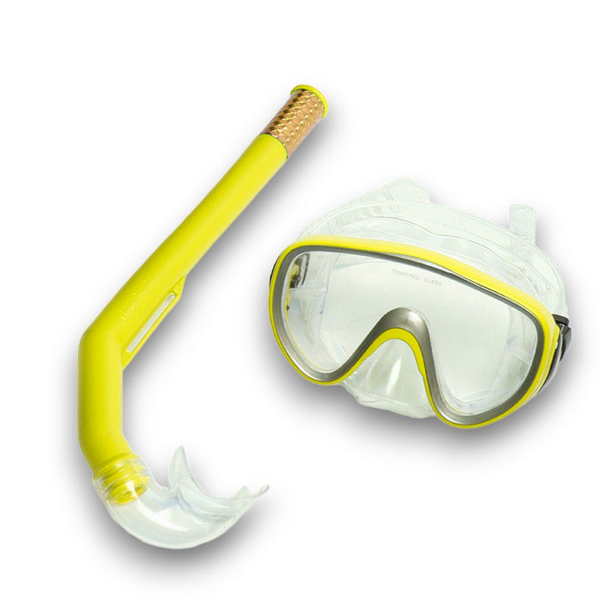 Набор для плавания взрослый Sportex маска+трубка (ПВХ) E41229 желтый 1200_1200