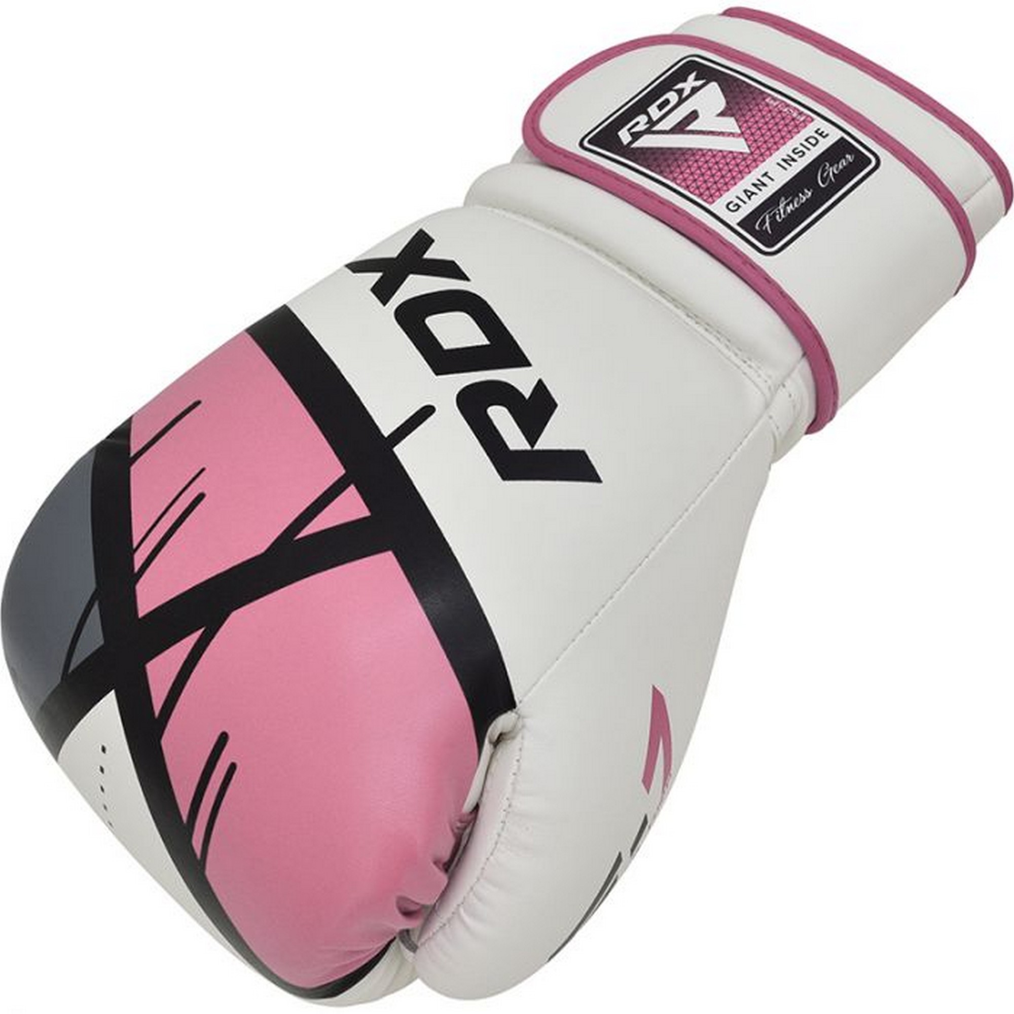 Перчатки тренировочные RDX BGR-F7P-8oz белый\розовый 2000_2000