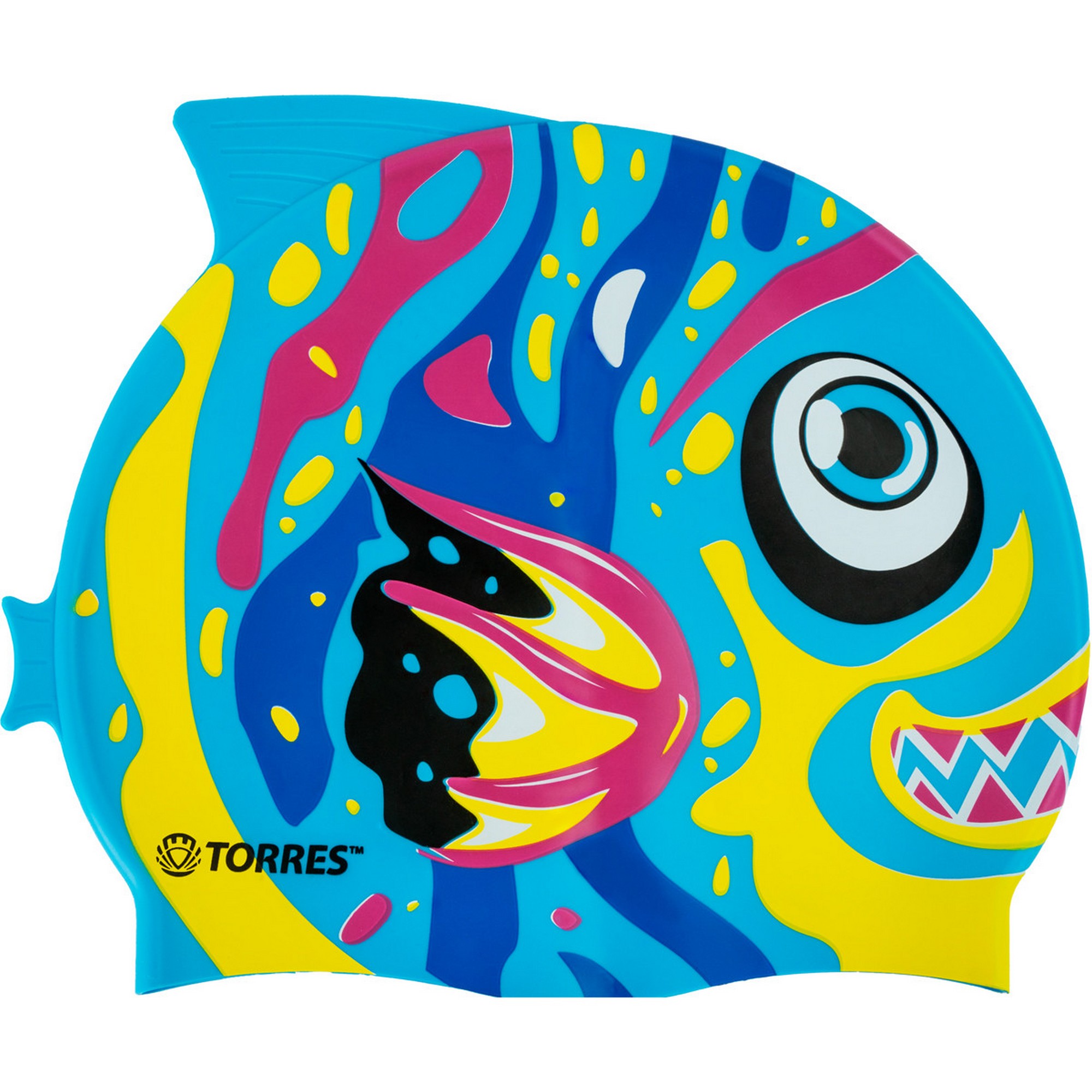 Шапочка для плавания детская Torres Junior, силикон SW-12206AF голубой 2000_2000