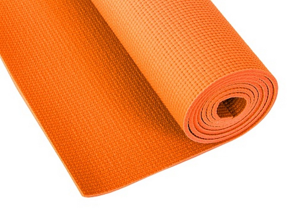 Коврик для фитнеса и йоги Larsen PVC оранжевый р173х61х0,4см 980_700