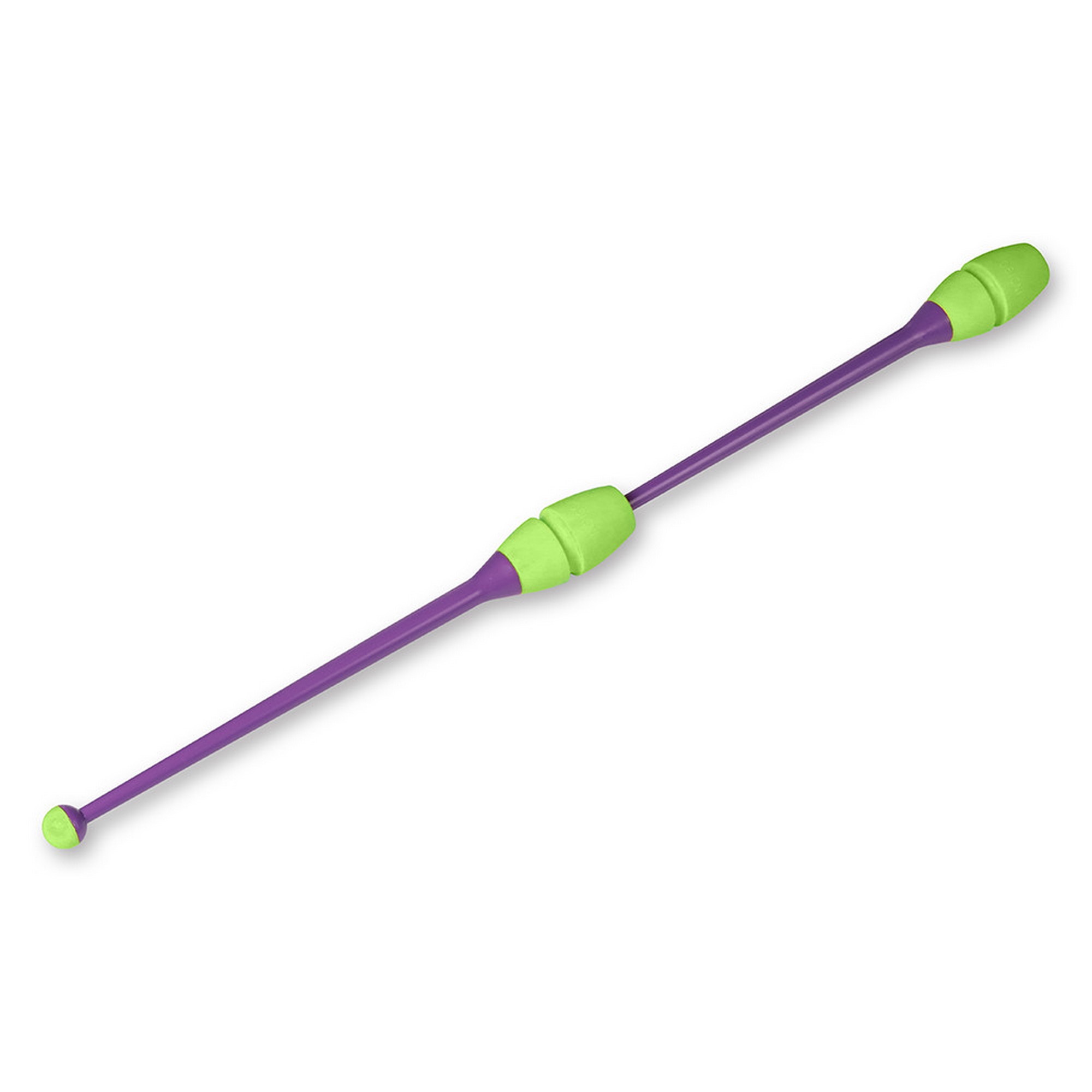 Булавы для художественной гимнастики Indigo 45 см, пластик, каучук, 2шт IN019-VLG фиолетовый-салатовый 2000_2000