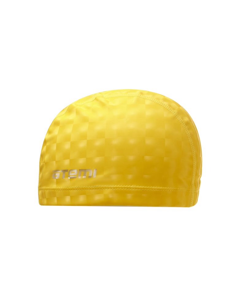 Шапочка для плавания Atemi тканевая с ПУ покрытием, 3D PU 140 желтый 750_1000
