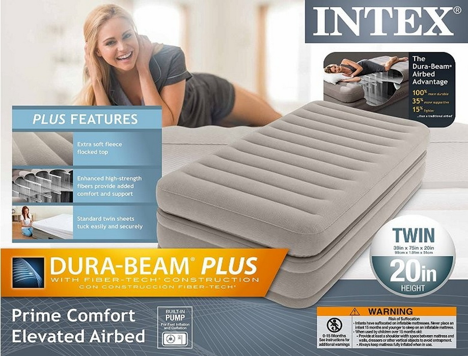 Надувная кровать Intex Prime Comfort Elevated Airbed 152х203х51см, встроенный насос 220V 64446 919_700