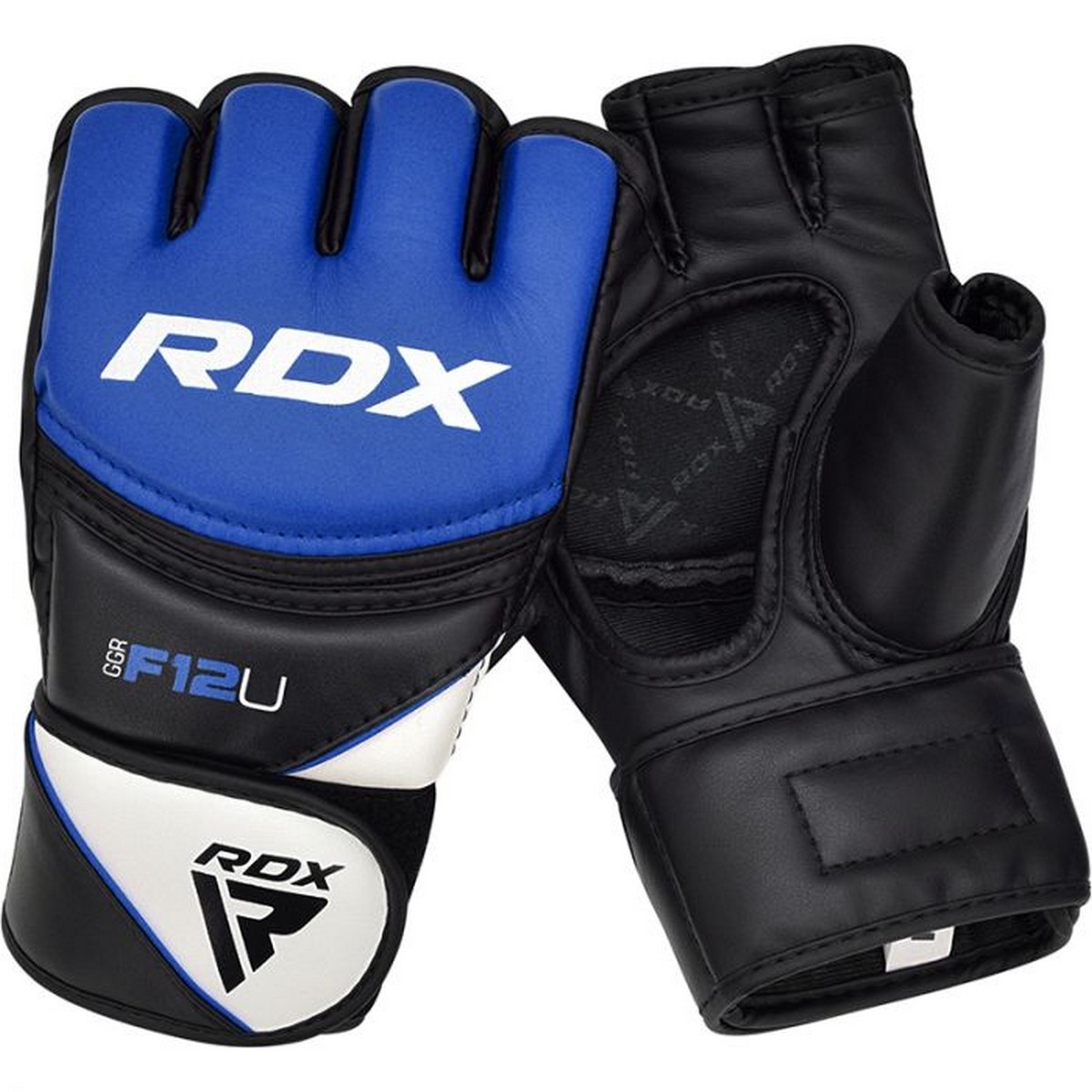 Перчатки тренировочные RDX Grappling F12 GGR-F12U черный\синий 1200_1200