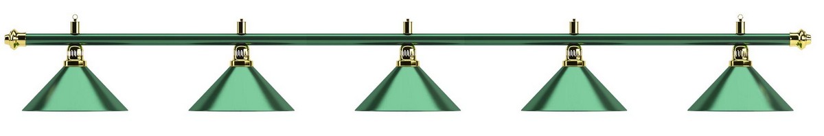 Лампа на пять плафонов Weekend Allgreen d35 см 75.000.05.0 зеленая штанга, зеленый плафон 1200_198