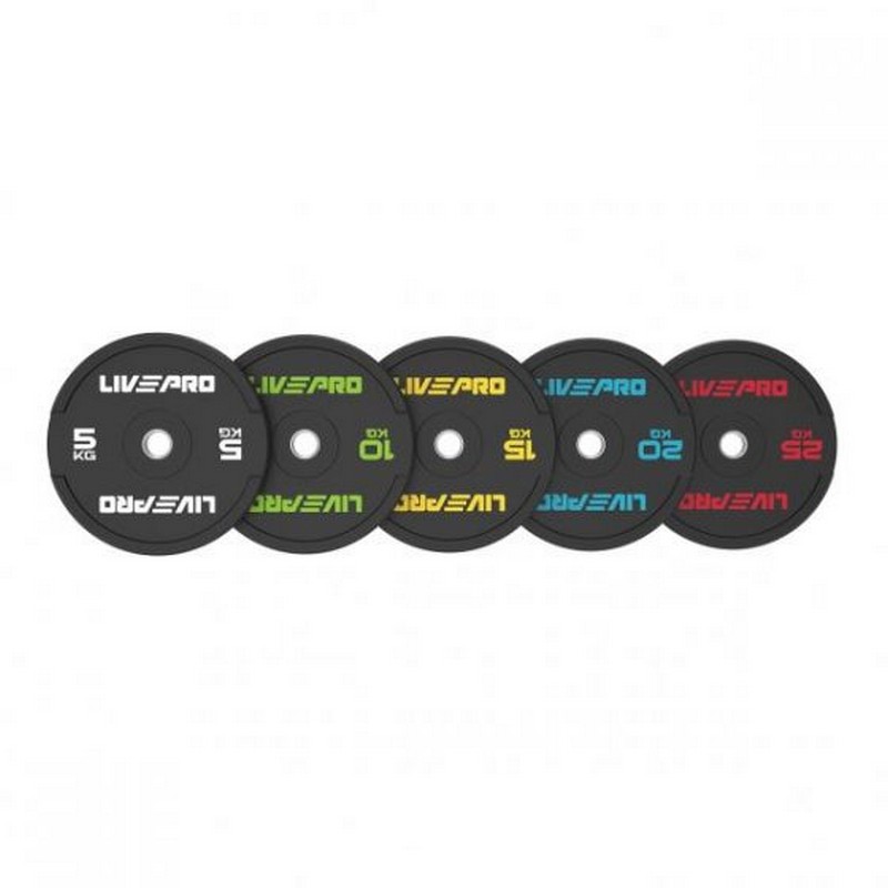 Бампированный диск 5кг Live Pro Rubber Bumper Plate LP8331-5 черный\белый 800_800