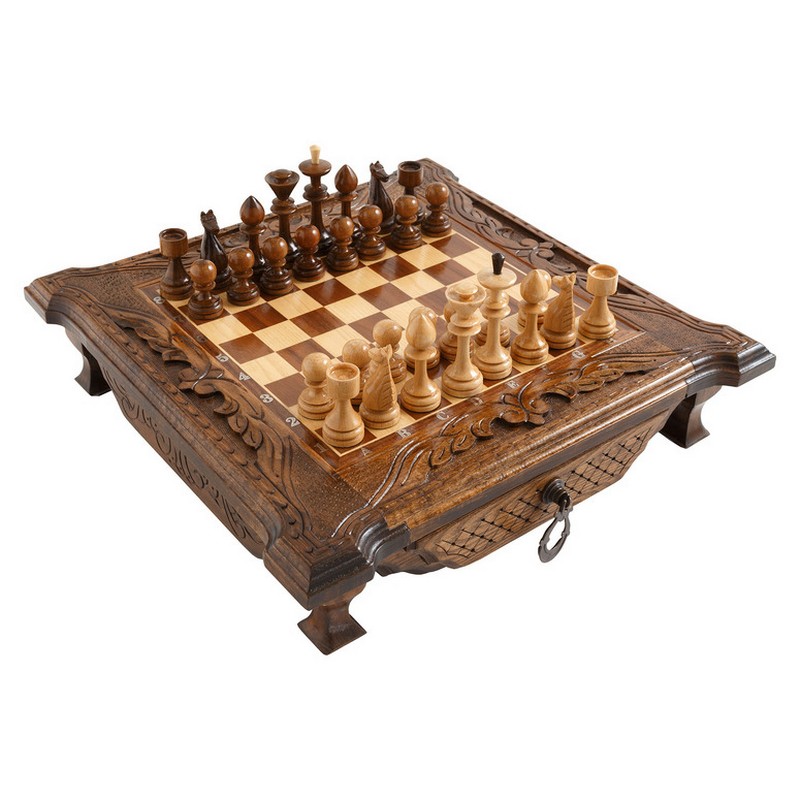 Шахматы Haleyan резные в ларце с ящиками 40 kh101 800_800