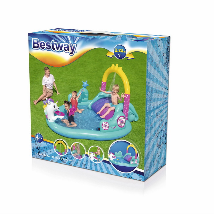 Игровой центр-бассейн с шариками и игрушками Bestway 274х198х137см 53097 700_700