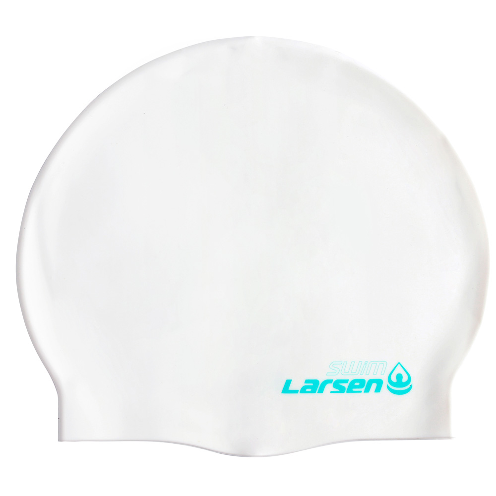 Шапочка плавательная Larsen MC43, силикон, белый 1000_1000