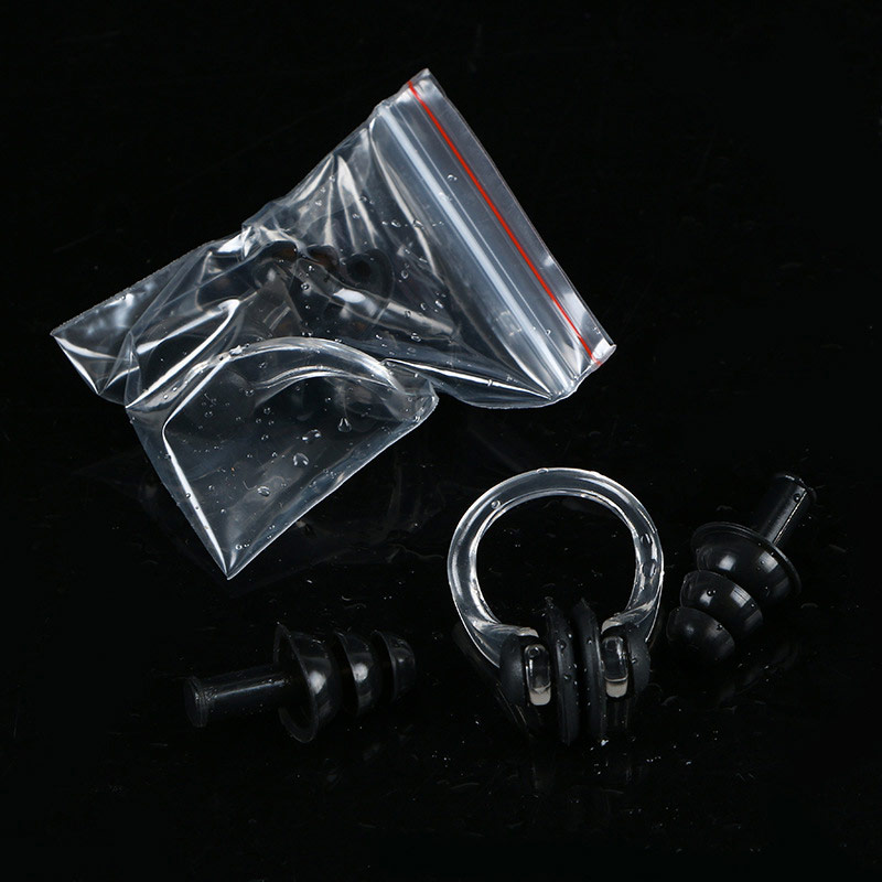 Набор для плавания в zip-lock, беруши и зажим для носа (черный) Sportex E36868-6 800_800