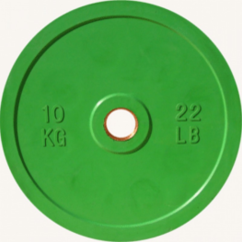 Диск обрезиненный 10кг Johns DR71025 - 10С зеленый 800_800