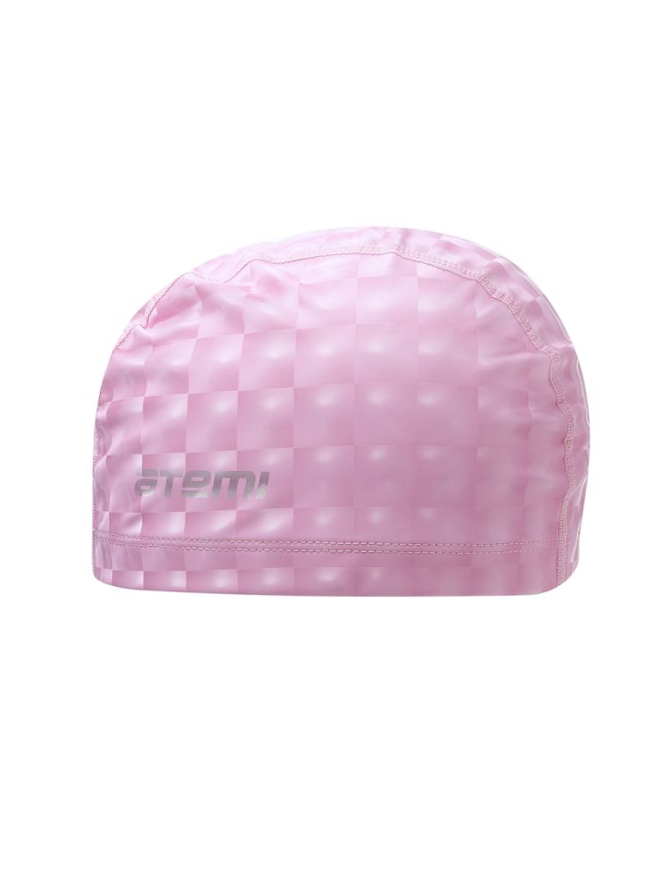 Шапочка для плавания Atemi тканевая с ПУ покрытием, 3D PU 130 розовый 750_1000