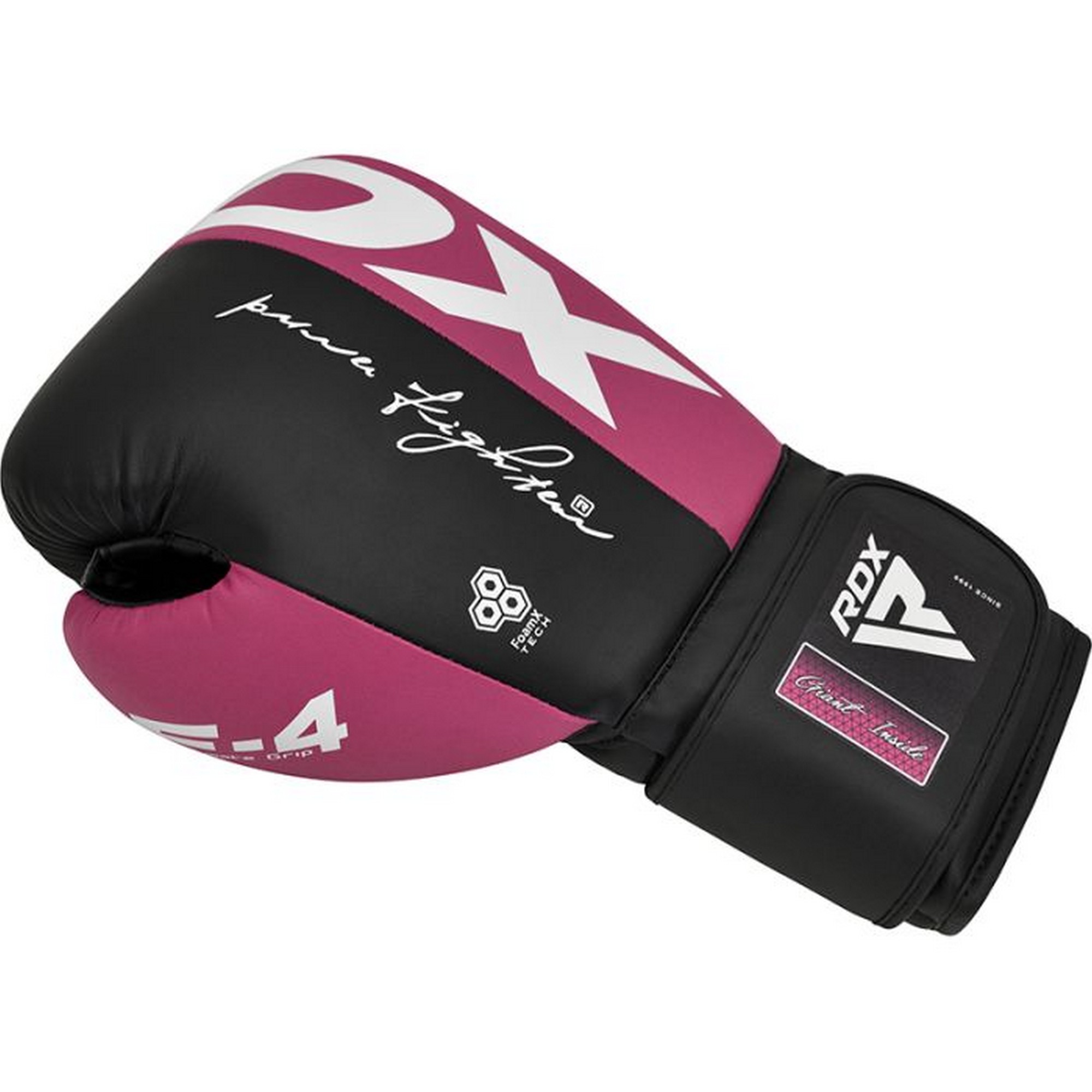 Перчатки тренировочные RDX BGR-F4P-12oz розовый\черный 2000_2000