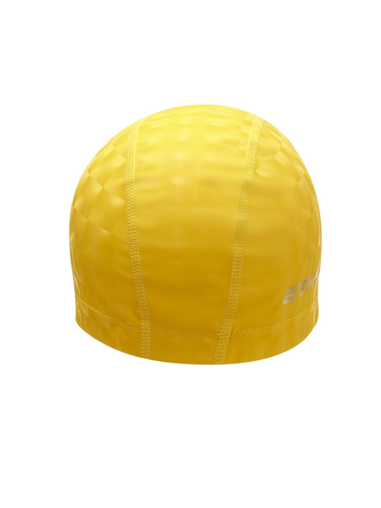 Шапочка для плавания Atemi тканевая с ПУ покрытием, 3D PU 140 желтый 750_1000