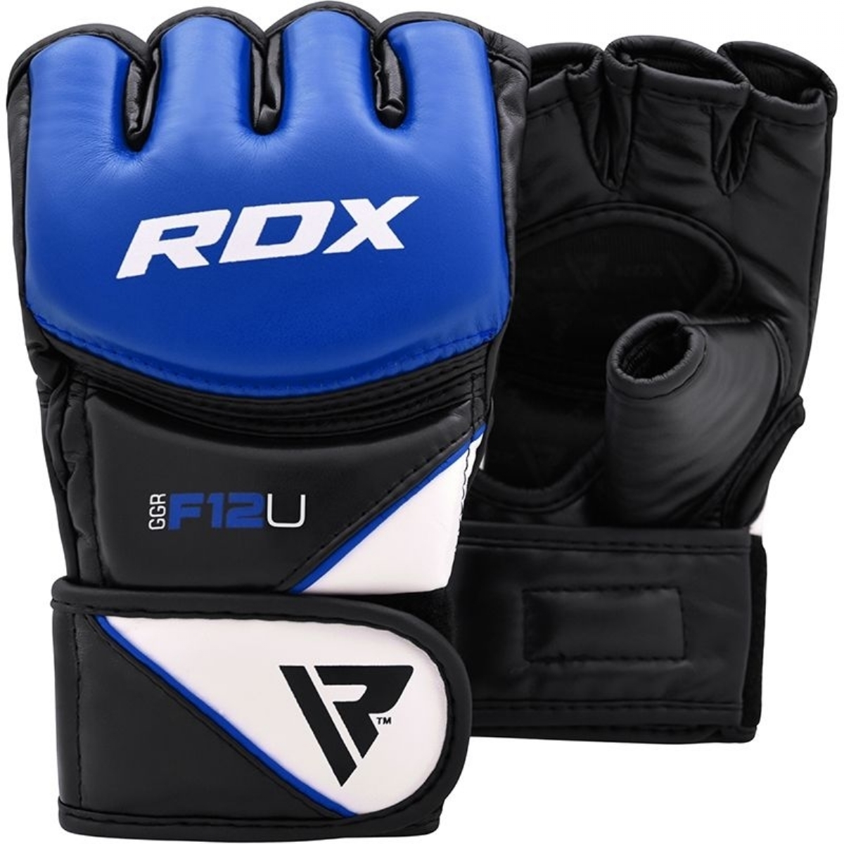 Перчатки тренировочные RDX Grappling F12 GGR-F12U черный\синий 1200_1200
