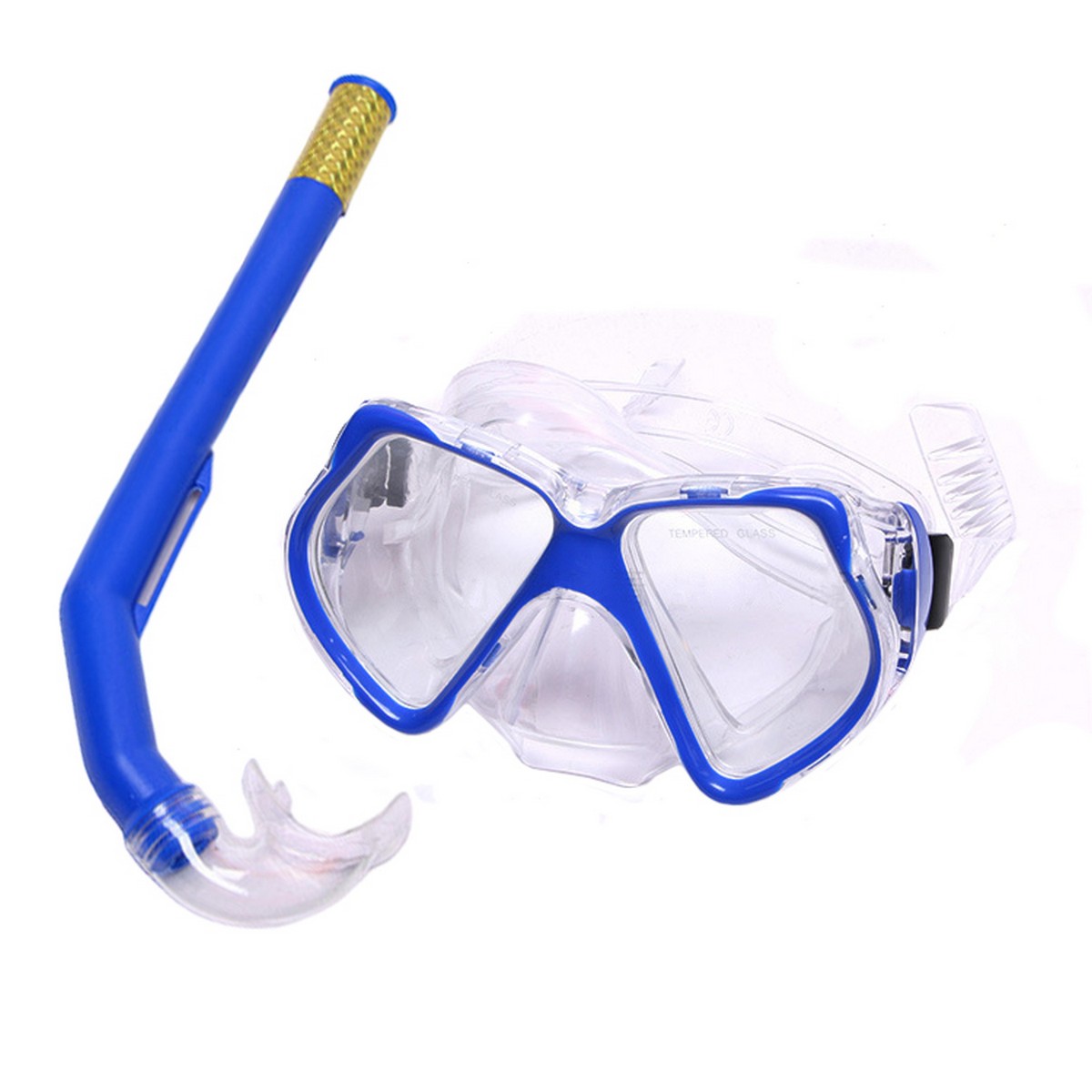Набор для плавания взрослый Sportex маска+трубка (ПВХ) E41231 синий 1200_1200