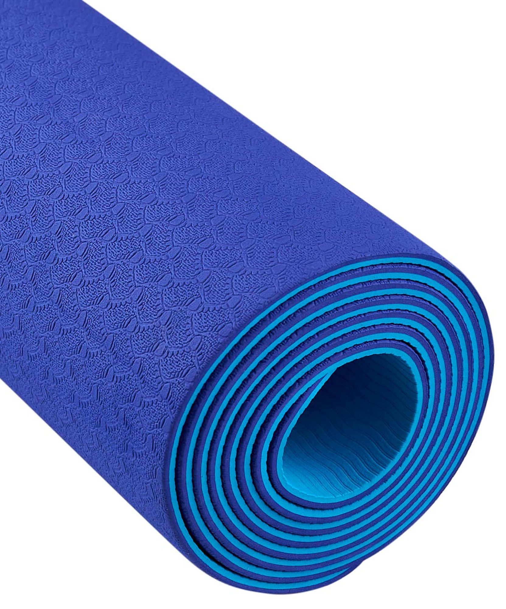 Коврик для йоги и фитнеса 183x61x0,6см Star Fit TPE FM-201 синий\темно-синий 1663_2000
