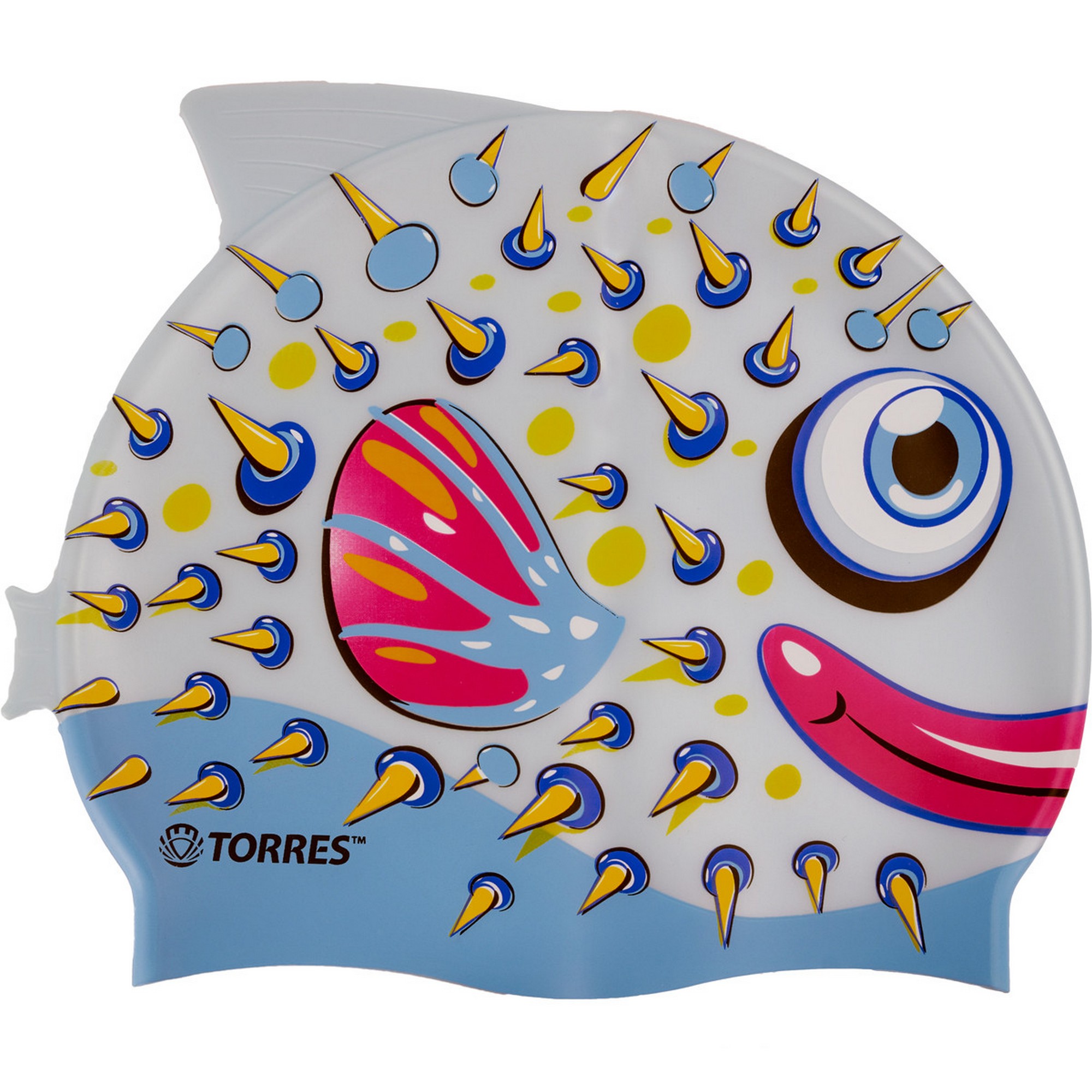 Шапочка для плавания детская Torres Junior, силикон SW-12206BF серо-голубой 2000_2000
