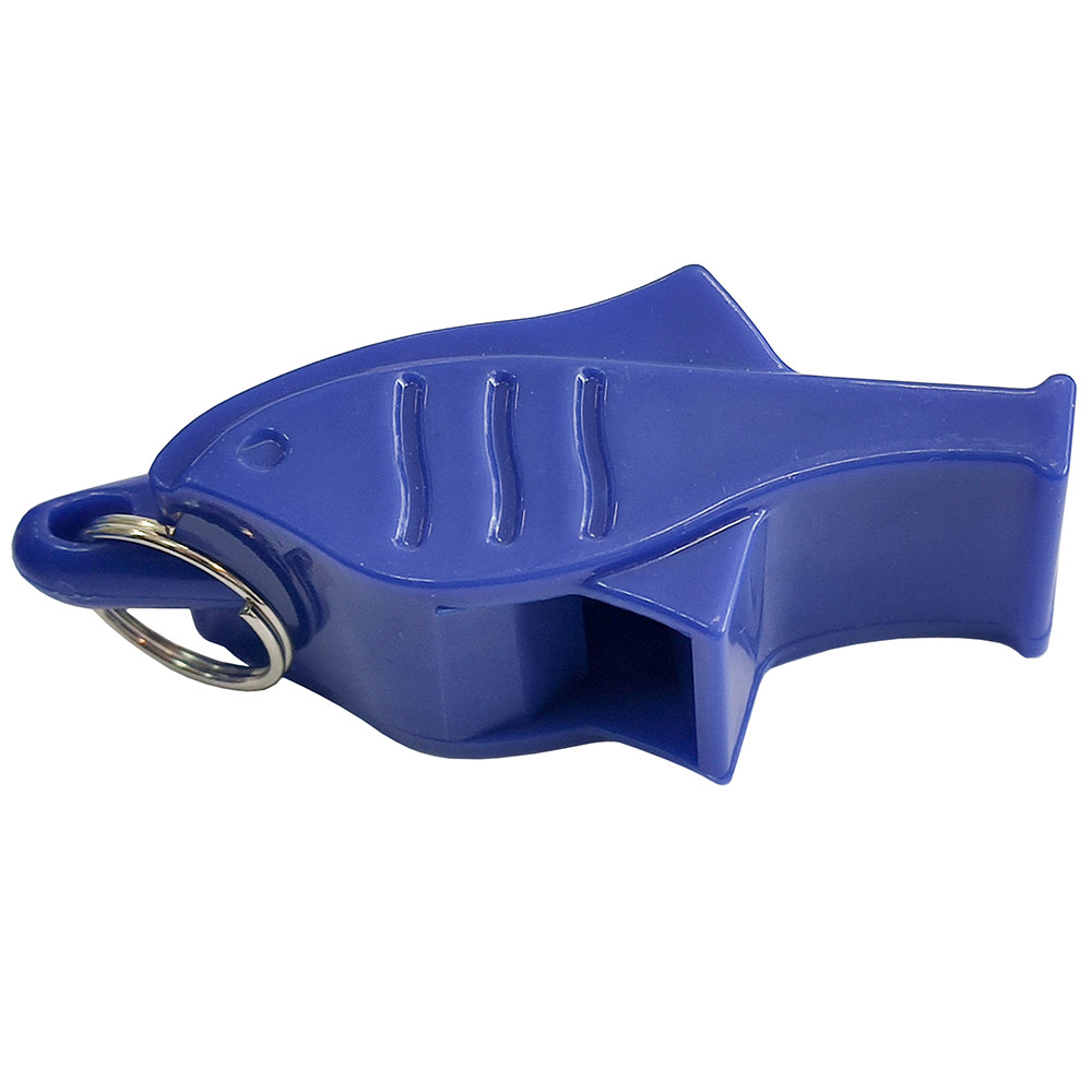 Свисток Дельфин пластиковый в боксе, без шарика, на шнурке (синий) Sportex E39266-1 1000_1000