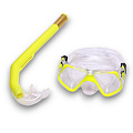 Набор для плавания взрослый Sportex маска+трубка (ПВХ) E41232 желтый 120_120