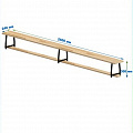 Скамейка гимнастическая 2500мм (щит.сосна) ножки метал Dinamika 120_120