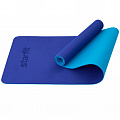 Коврик для йоги и фитнеса 183x61x0,6см Star Fit TPE FM-201 синий\темно-синий 120_120
