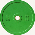 Диск обрезиненный 10кг Johns DR71025 - 10С зеленый 120_120