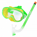 Набор для плавания маска+трубка Sportex E33114-2 зеленый, (ПВХ) 120_120