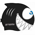 Шапочка для плавания Atemi FC202 рыбка, черный 120_120