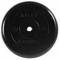 Диск обрезиненный d31мм MB Barbell Atlet 25кг черный MB-AtletB31-25 120_120