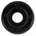 Диск олимпийский d51мм евро-классик MB Barbell MB-PltBE-1,25 1,25 кг черный 120_120