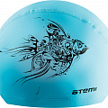 Шапочка для плавания Atemi PU 302 тканевая с ПУ покрытием голубая 120_120